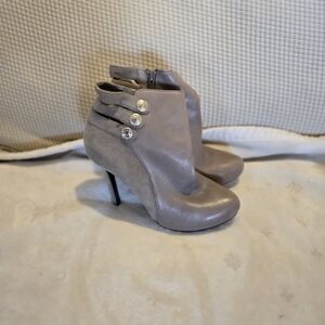 Guess Gray Heeled Ankle Boots